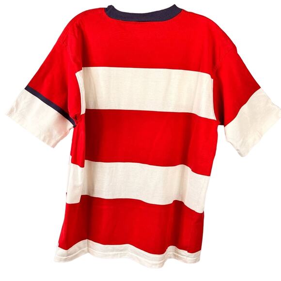 Vintage Duck Head Striped Crewneck Shirt Made in USA Short Sleeve Red XL - Picture 3 of 6